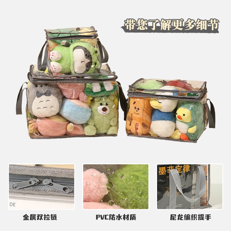 Book Storage Bag Dormitory Transparent Waterproof Textbook Storage Box Large Capacity Student Satchel Moisture-Proof Stationery Storage Bag - Image 5